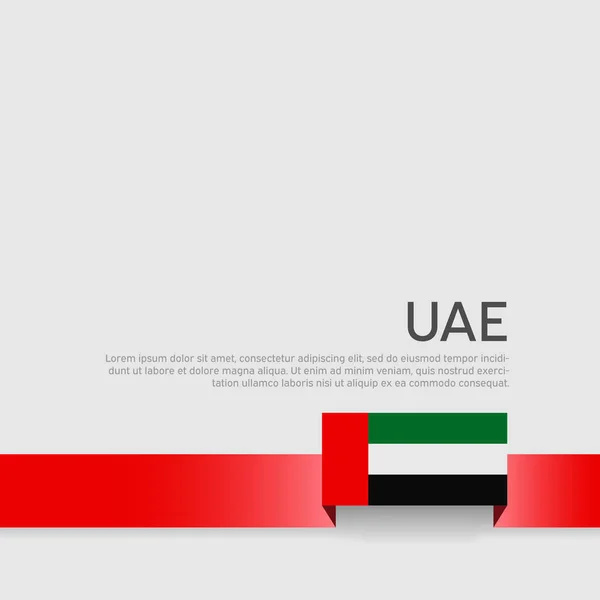 Vereinigte Arabische Emirate Flaggenband Auf Weißem Hintergrund Hintergrund Mit Fahne — Stockvektor