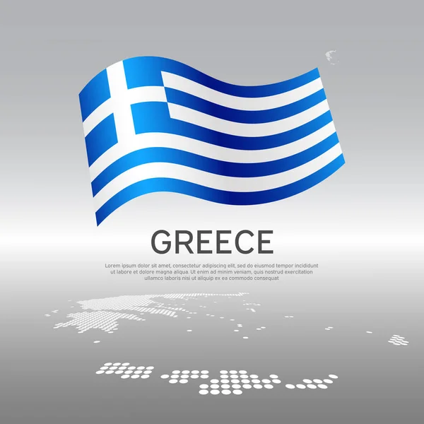 Греція Махає Прапором Мозаїкою Світлому Тлі Творчий Фон Національного Аустрійського — стоковий вектор