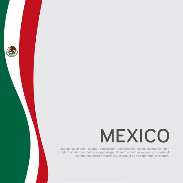 Abstraktes Schwenken Der Mexikanischen Flagge Kreativer Hintergrund Mexikanischen Flaggenfarben Für — Stockvektor