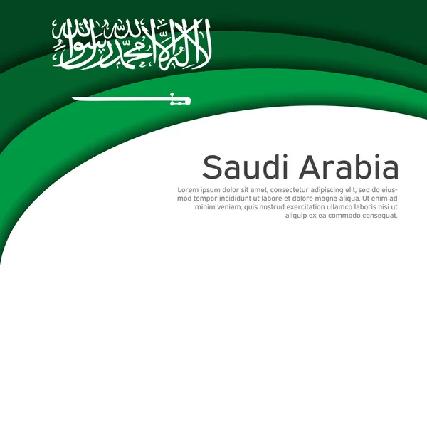 Resumen Ondeando Bandera Árabe Saudí Estilo Corte Papel Fondo Creativo — Vector de stock