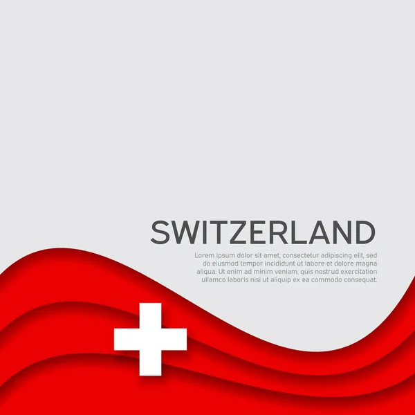 Abstraktní Mávání Švýcarskou Vlajkou Styl Střihu Papíru Tvůrčí Zázemí Pro — Stockový vektor