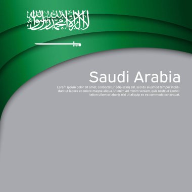 Soyut dalgalanan Suudi Arabistan bayrağı. Kağıt kesim stili. Vatansever tatil kartları tasarlamak için yaratıcı bir altyapı. Ulusal poster. Kapak, Suudi Arabistan 'ın ulusal renklerinde pankart. Vektör illüstrasyonu