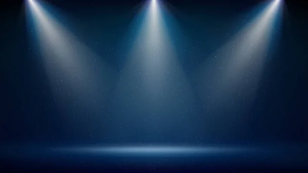 Scheinwerferkulisse Blaues Bühnenlicht Hintergrund Für Die Anzeige Von Produkten Helle — Stockvektor