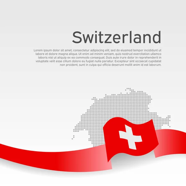 Bandeira Suíça Mapa Mosaico Sobre Fundo Branco Design Banner Vetorial — Vetor de Stock