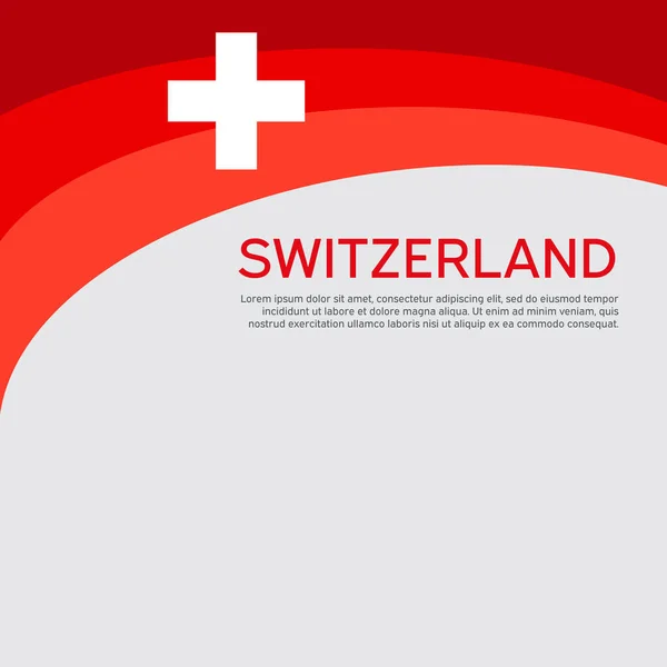 Абстрактное Размахивание Флагом Швейцарии Креативный Фон Оформления Патриотических Праздничных Открыток — стоковый вектор