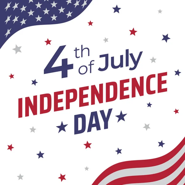 Banner 4Th July Usa Independence Day Template American Flag Elements — Image vectorielle