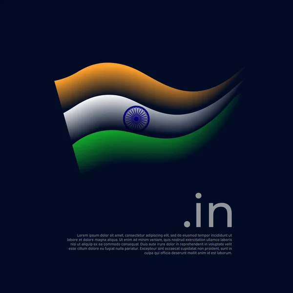 Drapeau Indien Rayures Couleurs Drapeau Indien Sur Fond Sombre Vecteur — Image vectorielle