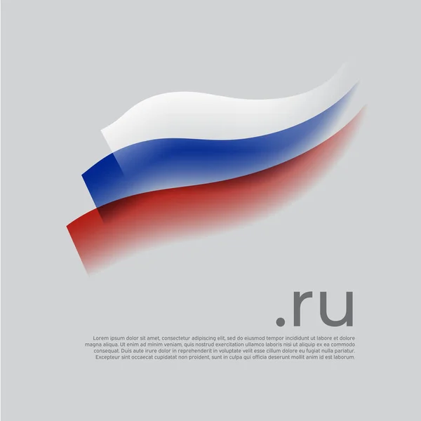 俄罗斯国旗水彩画 色彩斑斓的条幅俄罗斯国旗 白色背景 具有Ru域 文本位置的国家海报的矢量风格设计 三色旗 国家爱国横幅俄罗斯 — 图库矢量图片