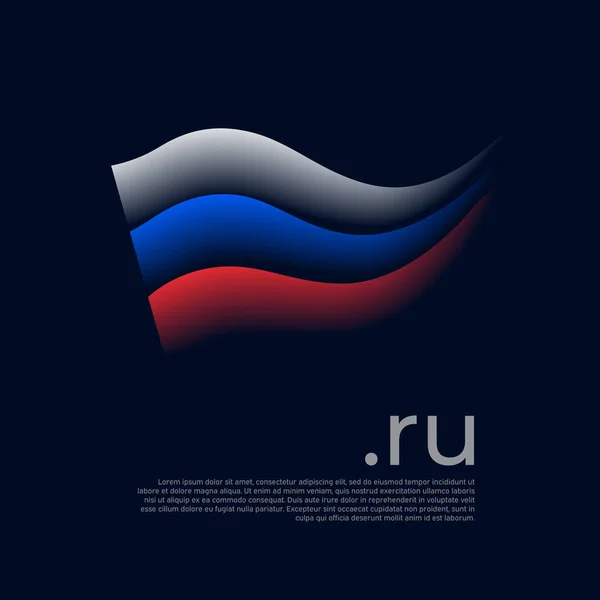 Ruská Vlajka Barevné Pruhy Ruské Vlajky Tmavém Pozadí Vektorový Stylizovaný — Stockový vektor