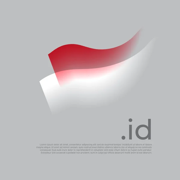 Indonesische Flagge Aquarell Farbige Streifen Der Indonesischen Flagge Auf Weißem — Stockvektor