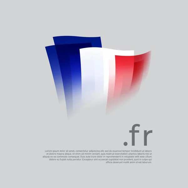 Drapeau France Rayures Colorées Drapeau Français Sur Fond Blanc Poster — Image vectorielle