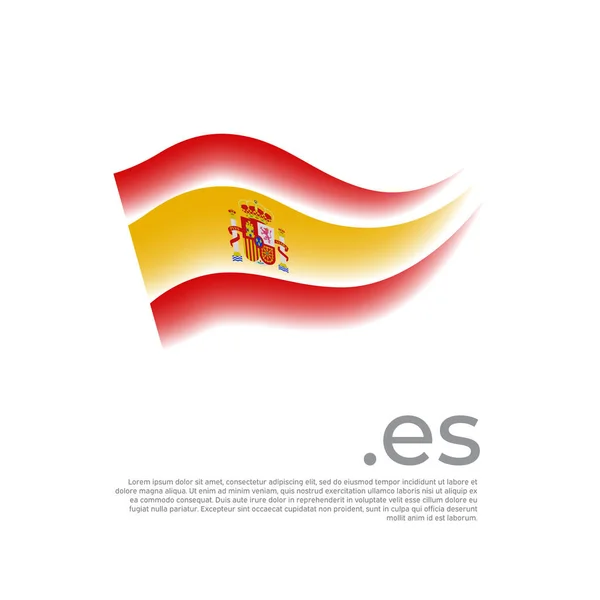 Bandeira Espanhola Listras Coloridas Bandeira Espanhola Sobre Fundo Branco Vetor — Vetor de Stock
