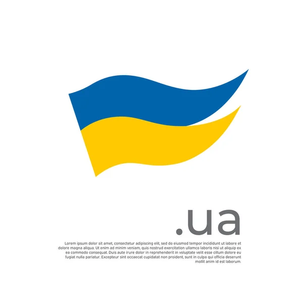 ウクライナの国旗 白を基調とした色柄のウクライナ国旗 Uaドメイン テキストのための場所と全国ポスターのベクトルデザイン ブラシのストローク 国家愛国的旗ウクライナカバー — ストックベクタ