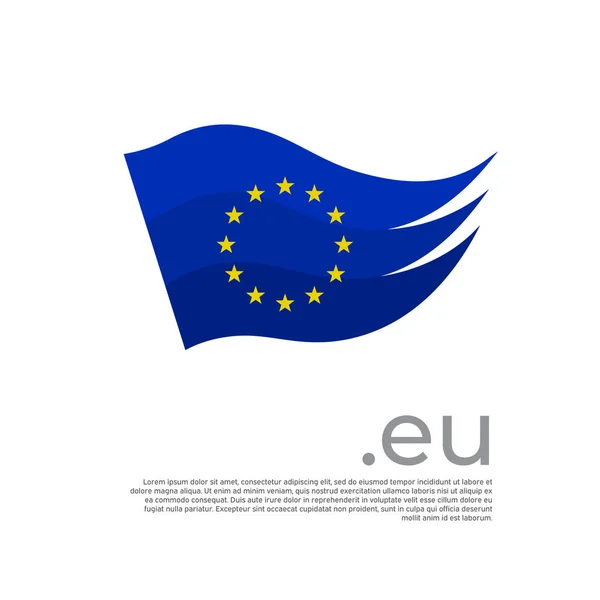 Bandeira União Europeia Listras Coloridas Bandeira Sobre Fundo Branco Cartaz —  Vetores de Stock