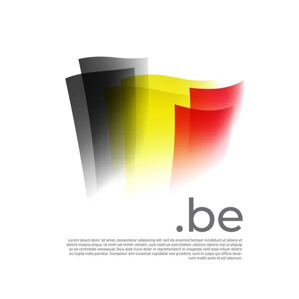 Bandera Bélgica Cartel Nacional Diseño Estilizado Vectorial Sobre Fondo Blanco — Archivo Imágenes Vectoriales