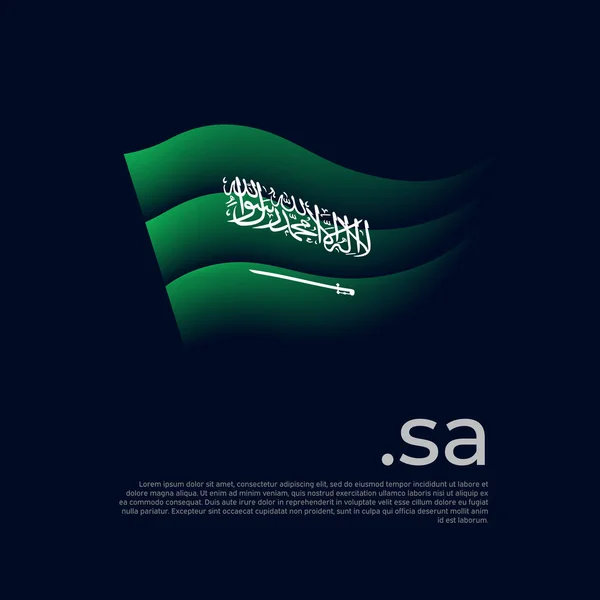 Saudi Arabia Flag Stripes Colors Saudi Arabian Flag Dark Background — Vector de stock