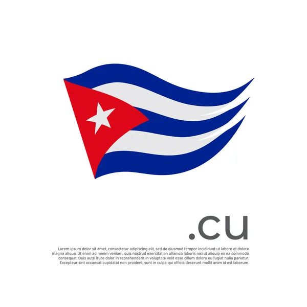 Bandiera Cuba Strisce Colori Della Bandiera Cubana Sfondo Bianco Manifesto — Vettoriale Stock