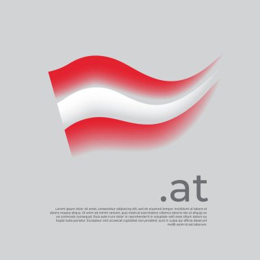 Avusturya bayrağı. Beyaz arka planda Avusturya bayrağının çizgili renkleri. Vektör stilize tasarım ulusal poster alan adresinde, metin için yer. Avusturya 'nın vatansever bayrağı,