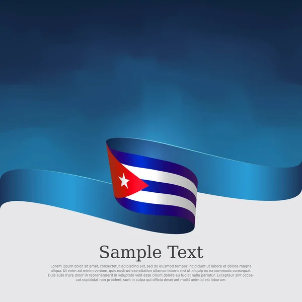 Fondo Bandera Cuba Cinta Ondulada Bandera Cubana Sobre Fondo Azul — Archivo Imágenes Vectoriales