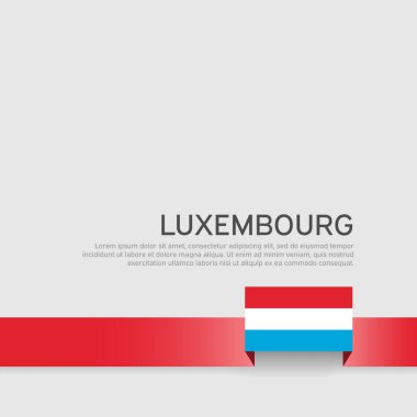 Lüksemburg bayrağı geçmişi. Lüks devlet vatansever afişi, kapak olsun. Beyaz bir arka planda, Lüks semburg 'un kurdele rengi bayrağı. Ulusal poster. İş kitapçığı. Vektör üç renkli düz tasarım