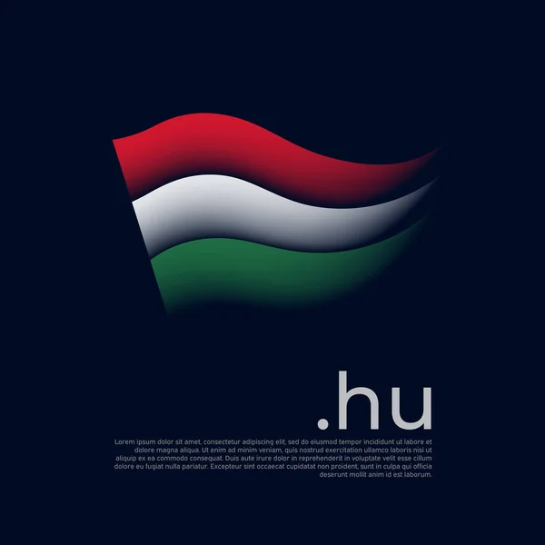 Drapeau Hongrie Rayures Couleurs Drapeau Hongrois Sur Fond Sombre Poster — Image vectorielle