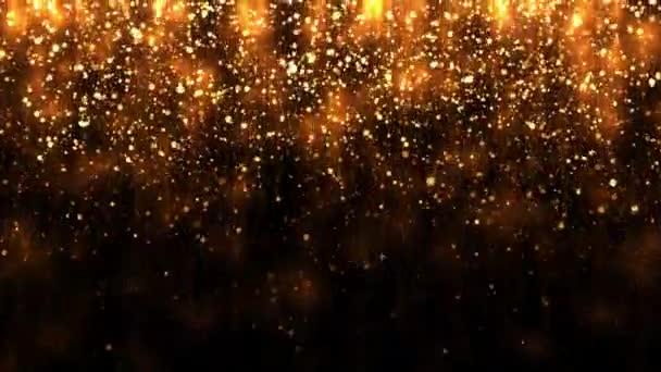 Χρυσή Γκλίτερ Πτώση Σωματιδίων Φόντο Σχεδιασμός Γιορτινού Πάρτι Όμορφο Φως — Αρχείο Βίντεο
