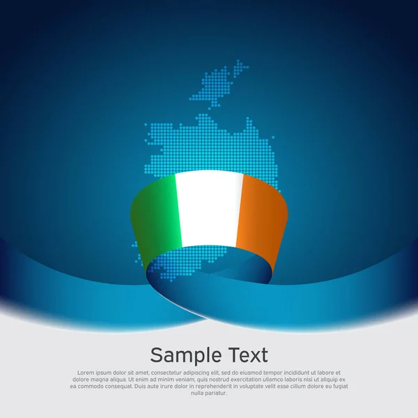República Irlanda Bandeira Fundo Mapa Mosaico Estatal Irlandês Bandeira Patriótica — Vetor de Stock