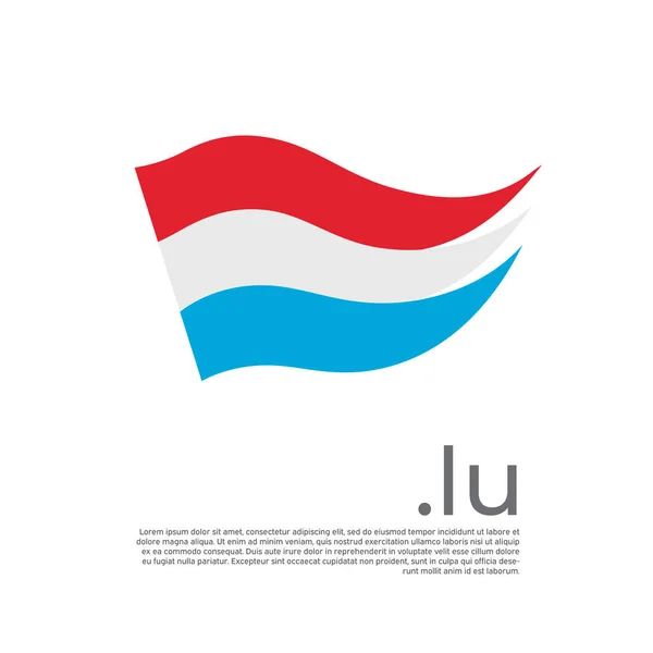 ルクセンブルクの旗 白い背景に豪華な旗のストライプの色 Luドメインを持つベクトルデザインのナショナルポスター テキストのための場所 ブラシのストローク ルクセンブルクの国家愛国的旗 カバー — ストックベクタ