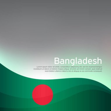 Soyut dalgalı bangladeş bayrağı. Vatansever tatil kartı tasarımı için yaratıcı bir geçmiş. Bangladeş Ulusal Posteri. Devlet bangladeş vatansever kamuflajı, el ilanı. Vektör tasarımı