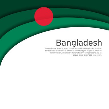 Bangladeş bayrağı, beyaz arkaplanda mozaik harita. Kağıt kesim stili. Vektör pankartı tasarımı, Bangladeş ulusal afişi. İş kitapçığı için kapak. Vatansever, broşür, broşür.