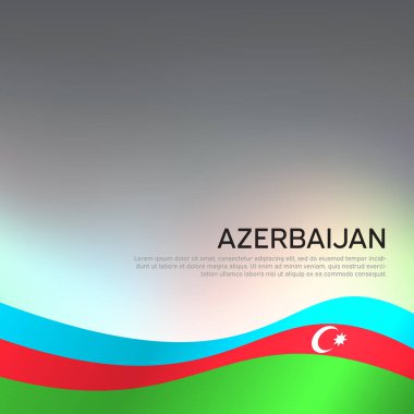 Azerbaycan bayrağı sallayan soyut bir dalga. Vatansever tatil kartı tasarımı için yaratıcı bir geçmiş. Azerbaycan Ulusal Posteri. Eyalet azerbaijani vatanseverlik maskesi, pilot. Vektör üç renk tasarımı