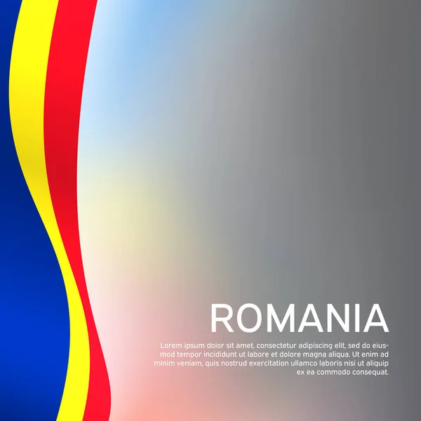 Abstracto Onando Bandera Romania Fondo Creativo Para Diseño Patriótico Festivo — Archivo Imágenes Vectoriales