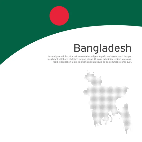 Bangladesh Flag Mosaic Map White Background Vector Banner Design Bangladeshi — Stock Vector