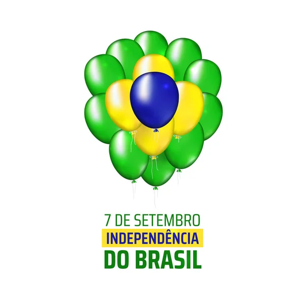 Setembro Dia Independência Brasil Balões Cores Bandeira Brasileira Sobre Fundo —  Vetores de Stock