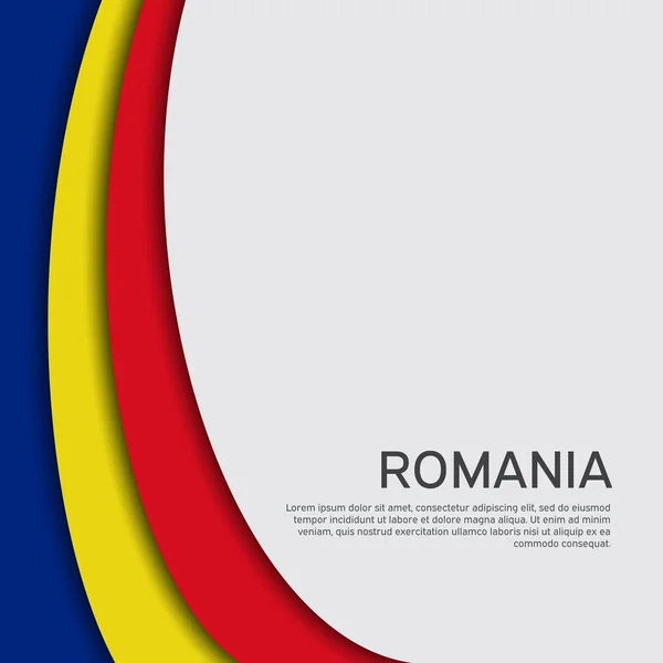 Drapeau Abstrait Roumanie Style Coupe Papier Arrière Plan Créatif Pour — Image vectorielle