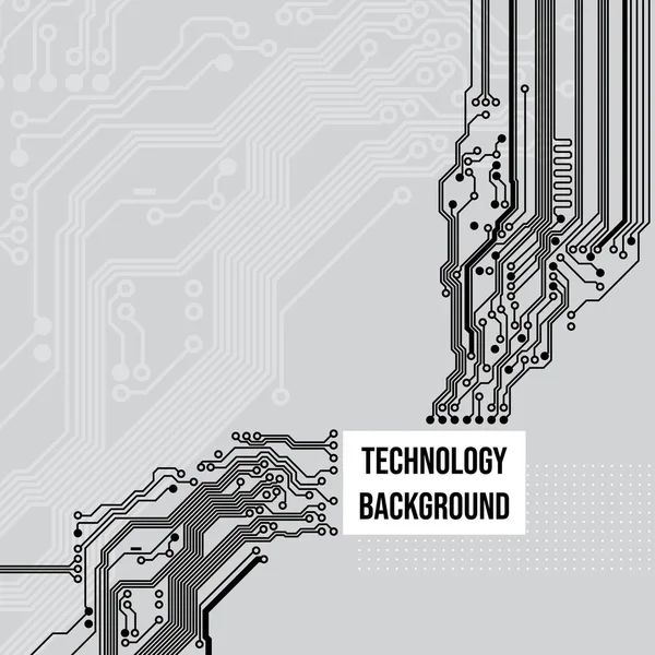 Technischer Schaltkreis Hintergrund Konzeptdesign Raum Für Text Leiterplatte Elektronische Computertechnik — Stockvektor