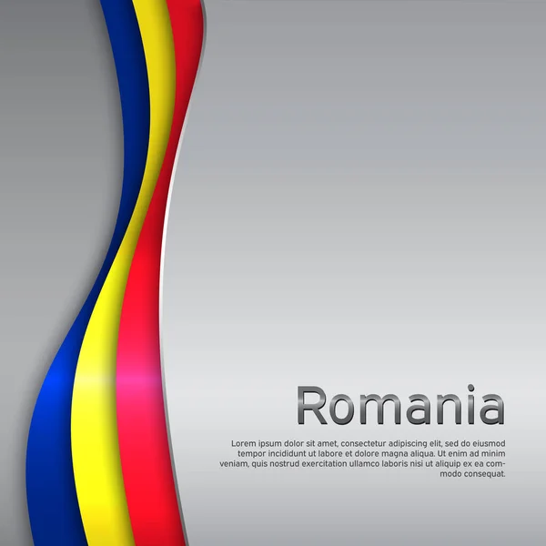 Abstrakcyjne Machanie Romańską Flagą Styl Cięcia Papierem Kreatywne Metalowe Tło — Wektor stockowy