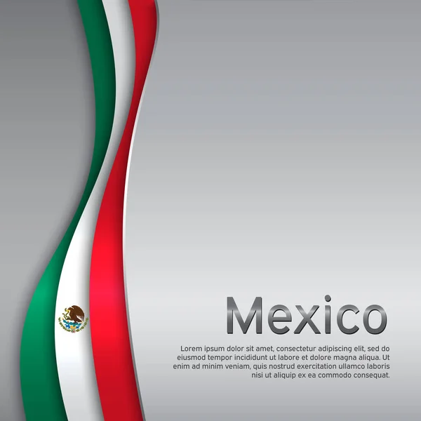 Abstracto Onando Bandera Mexicana Fondo Metal Creativo Colores Bandera Mexicana — Vector de stock