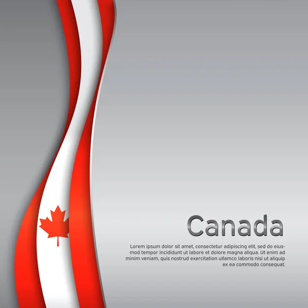 Abstrato Acenando Bandeira Canadá Fundo Metal Criativo Cores Bandeira Canadense — Vetor de Stock