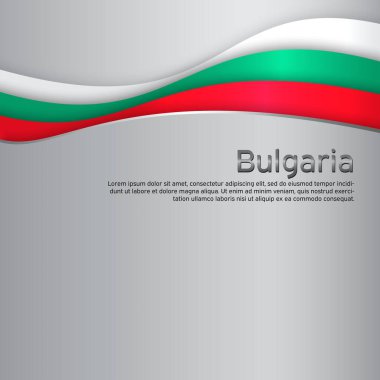 Soyut sallanan bulgarya bayrağı. Kağıt kesiği. Vatansever tatil kartı tasarımı için yaratıcı metal arka plan. Bulgaristan ulusal afişi. İspanya vatanseverliği maskesi, el ilanı. Vektör üç renk tasarımı