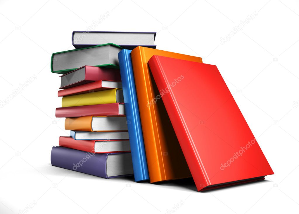 Pile of Books isolated on white background