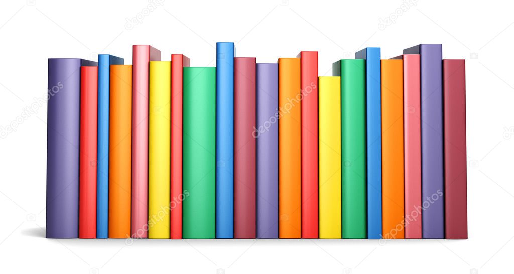 Color books in line isolated on a white background