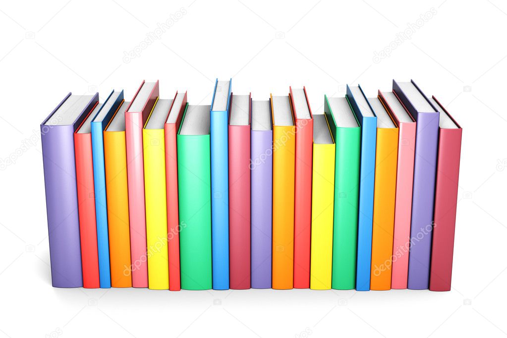 Color books in line isolated on a white background