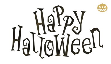 Düşük Poli başlık izole Cadılar Bayramın kutlu olsun