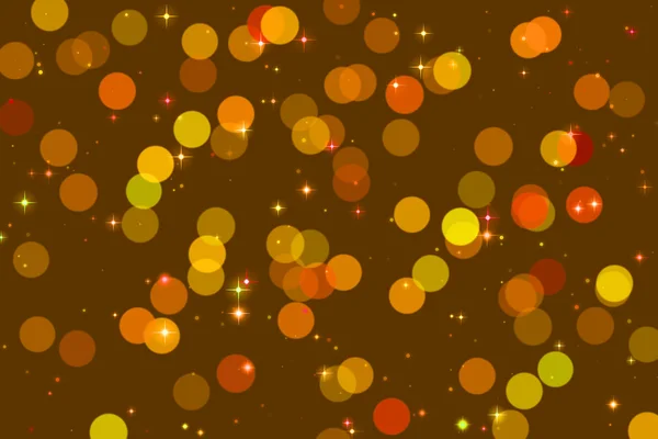 Gele bokeh lichten, deeltjes en starglow — Stockfoto