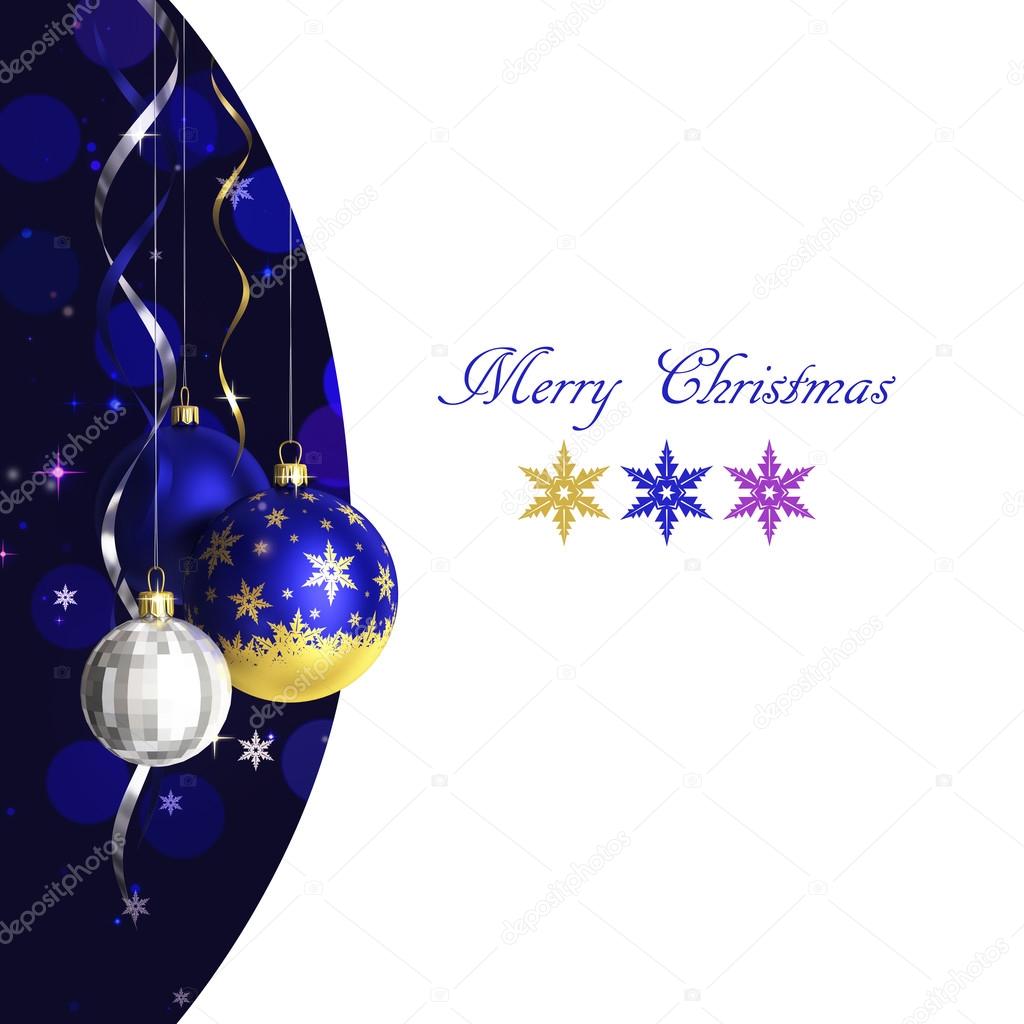 Christmas and new year greeting card with baubles and place for text
