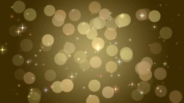 Altın bokeh ışıkları, parçacıklar ve starglow