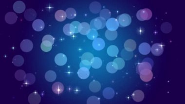 Mavi bokeh ışıkları, parçacıklar ve starglow. Soyut hareket arka plan bilgisayar oluşturulan