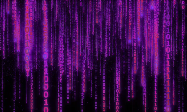 デジタル落下ライン、吊り下げチェーン バイナリとサイバー スペース — ストック写真