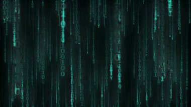 Dijital düşen çizgiler, zincir - sorunsuz döngü asılı ikili ile siber